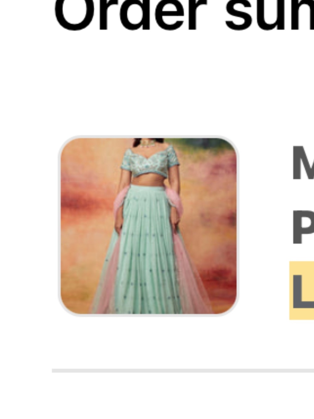 Mint Green Embellished Lehenga with Pink Drape